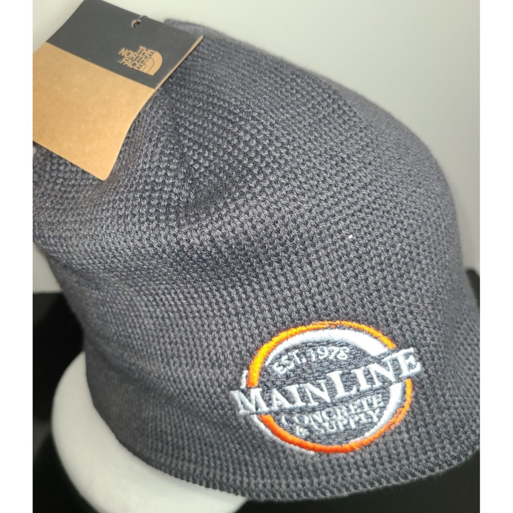 NWT North Face Mens Main Line Concrete Mountain Beanie w Ear Band Warm Gray OSFM